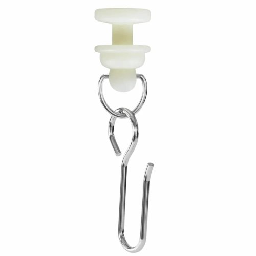 10 cái con chạy ray rèm nhựa màu trắng — chịu lực, lắp đặt dễ dàng, dùng cho ray thẳng và cong, trượt mượt, phù hợp rèm phòng tắm