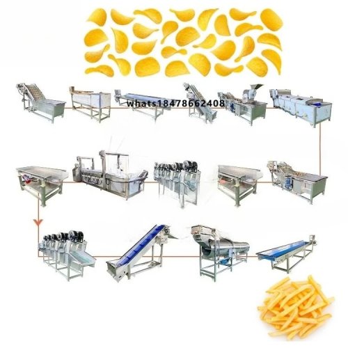 Mesin Produksi Keripik Kentang Goreng Beku Otomatis Lengkap