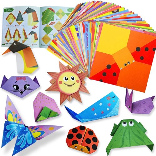 Set Origami (30/96 lembar) + Buku Panduan — Kertas lipat DIY untuk pemula & anak-anak