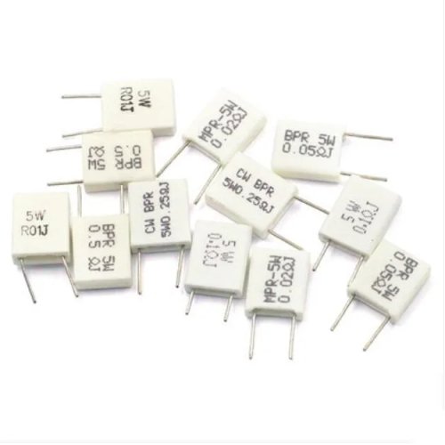BPR56 5W 세라믹 시멘트 저항(비유도형) 10개 세트: 0.1Ω, 0.15Ω, 0.22Ω, 0.25Ω, 0.33Ω, 0.5Ω