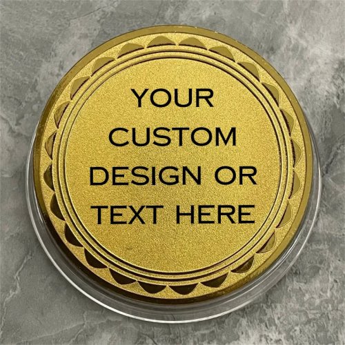 Moneda conmemorativa 50 mm personalizable con logo — Souvenir para cumpleaños, boda, aniversario o graduación (oro/plata/cobre)