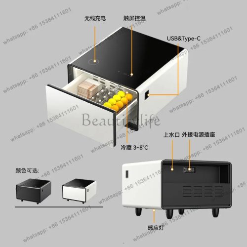 Bàn cà phê thông minh có tủ lạnh mini và đèn LED — bàn đa năng cao cấp cho phòng khách và văn phòng