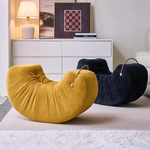 Sillón reclinable de diseño lujoso para sala, butaca de lectura con patas de madera, giratoria/portátil