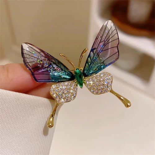 Broche de Mariposa y Abeja con Perlas de Estrás Brillantes, Alfiler de Solapa de Insecto Animal para Mujer, Joyería para Vestido de Fiesta de Boda, Regalo