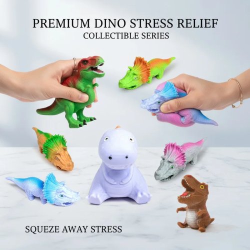 Jouet squishy dinosaure rempli de sable, à reprise lente, anti-stress sensoriel à presser — vente en gros