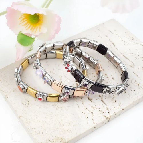 2026 Nuovo Design 9mm Modulo Charm Italiano Bracciale in Acciaio Inossidabile - Gioiello Fai da Te Moda per Donna Uomo Regalo Catena Cinturino Orologio