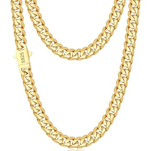 Kalung Rantai Cuban 7mm Perak Sterling 925 untuk Pria, Rantai Kuat Fashion, pilihan 18/20/22/24/26 inci