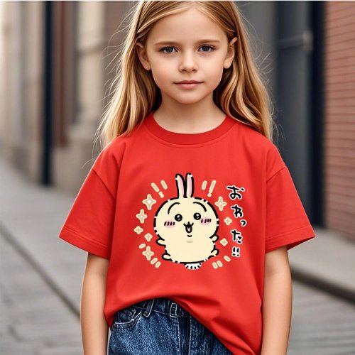 Chiikawa Kinder-T-Shirt, kurzarm mit Cartoon-Aufdruck — lässiges Shirt für Jungen & Mädchen, Teens