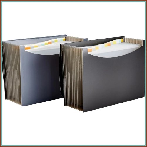 Expanding File Folder 13 Pockets Letter Size Waterproof Document Organizer 2-Pack for Home Office School