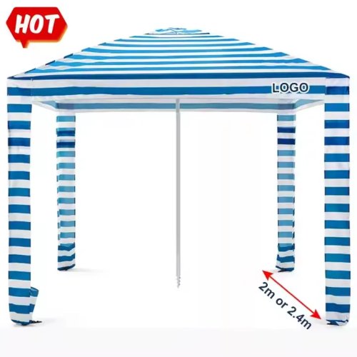 Duży składany kwadratowy parasol plażowy 2 m — przenośny parasol na plażę i kemping