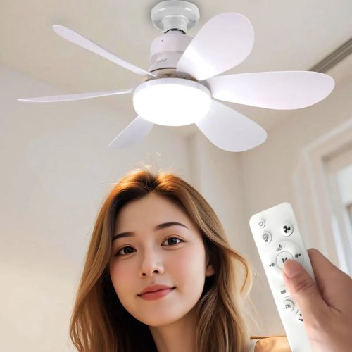 Đèn LED E27 cho quạt trần có điều khiển từ xa, chỉnh sáng 30W/40W, 85–265V — Phòng khách & phòng học