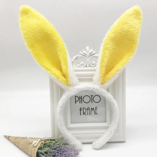 Tiara com orelhas de coelho para Páscoa — Colorida e fofa, para adultos e crianças, acessório de cabelo