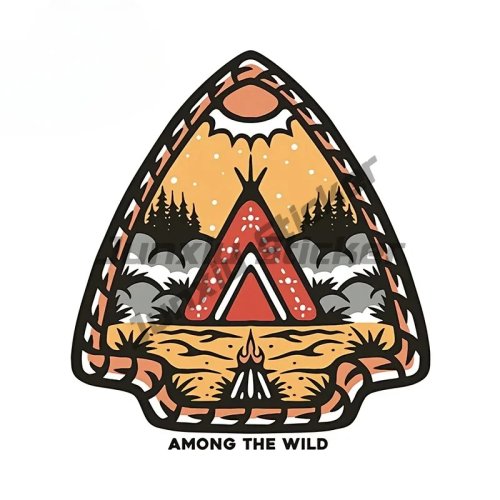 Stiker mobil 'Arrowhead Wild Outer Camp' — decal logo outdoor, aksesoris mobil gaya JDM