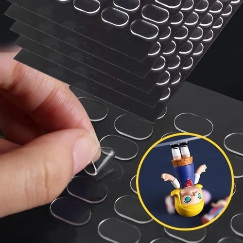 Pontos adesivos de dupla face - 80-600 unidades, transparentes, impermeáveis, sem marcas, para pendurar na parede e DIY