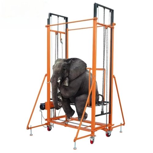 Perancah elevator listrik bermotor dari besi, lift bangunan yang dapat disesuaikan