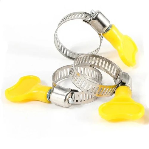 5 pezzi fascette regolabili per tubi 8-44mm, impugnatura gialla, acciaio inossidabile, clip per tubo