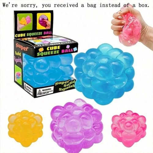 Needoh Cube Squishy - ของเล่นสควิชชี่รูปทรงลูกบาศก์ คืนรูปช้า นุ่มบีบได้ ฟิดเจ็ตรูปผลไม้ ลดความเครียด ของเล่นเสริมประสาทสัมผัส