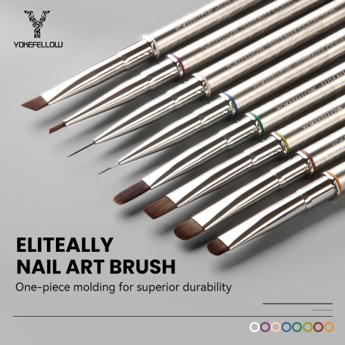 Set pennelli nail art YOKEFELLOW EliteAlly – pennelli French, per extension e liner con portapennelli per smalto gel