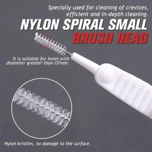 Micro nylon borstels voor douchekop/dop — set 10–500 stuks, anti-verstopping schoonmaakborstel voor badkamer
