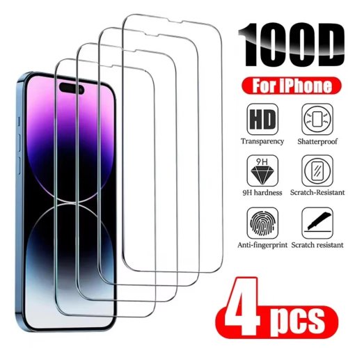 1-4 pz. Proteggi schermo in vetro temperato per iPhone 17, 16 Pro, 15, 14, 13, 12, 11, XR, X, XS Max, 7, 8 Plus, 12 Mini, 13 Mini