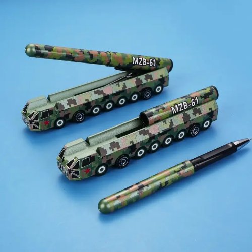 Bút gel hình tên lửa Dongfeng-61 kèm giá đỡ — bút mô hình dễ thương, bút ký/đồ sưu tập
