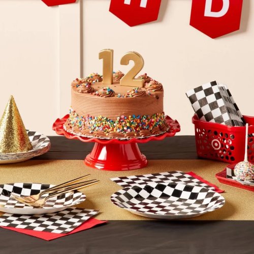 20ct Checkered Dinner Paper Plates