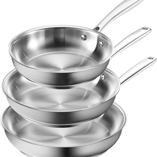 Bộ 3 chảo inox, dùng được cho bếp từ (20/24/28 cm)