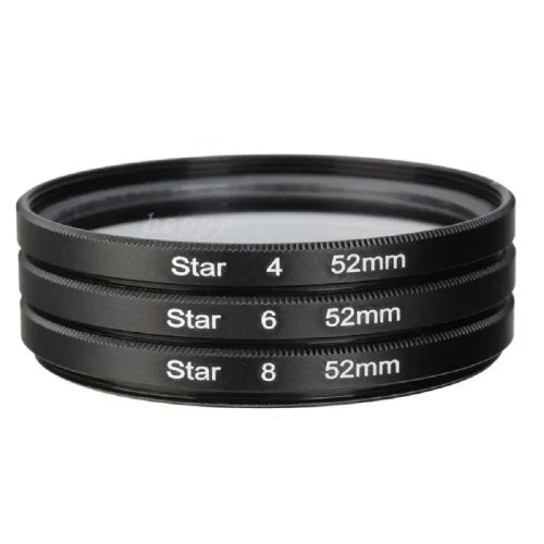 Kit Filter Lensa Star Line 3-in-1 (efek bintang/garis 4/6/8) ukuran 49/52/55/58/62/67/72/77 mm, kompatibel Canon/Nikon