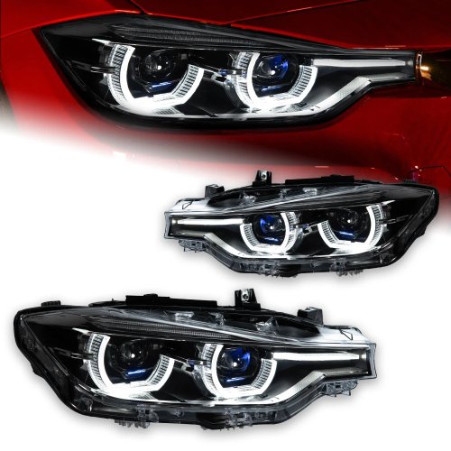 AKD 2 Pezzi Fari per BMW F30 2012-2019, Faro anteriore Angel Eye DRL per 318i 320i 325i 328i 330i 335i, Accessori auto