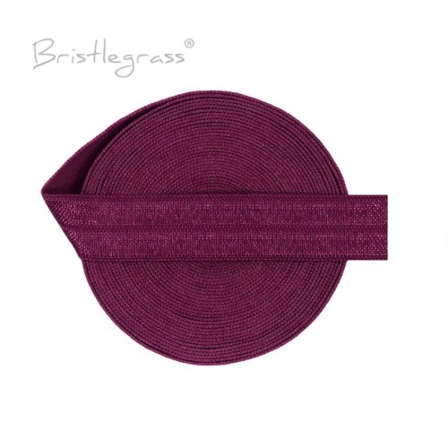 Fold-over elastic (FOE) 5/8 in (15 mm) shiny solid spandex satin – for hair ties, headbands & sewing trim; 2/5/10 yards