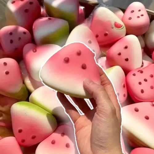 Juguete Squishy Sandía Anti Estrés - Piel Suave de Hielo Rebote Lento Alivia el Estrés