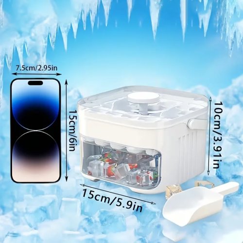Moule à glaçons 50 cubes double couche avec couvercle à pression facile, moule à glace pour réfrigérateur et boîte de rangement, récipient à glace multi-usages pour cuisine