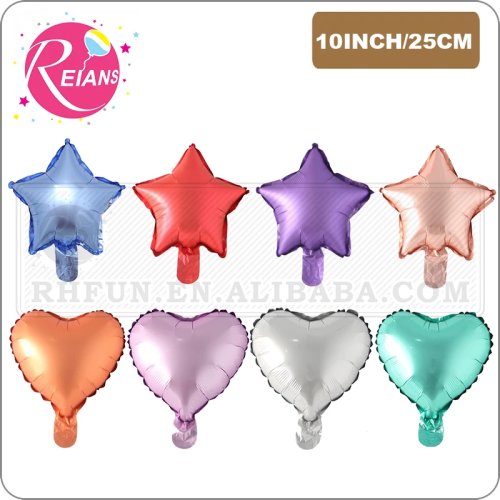 Pack de 10 globos foil 10'' – estrellas y corazones metalizados mate, decoración para baby shower, boda y cumpleaños