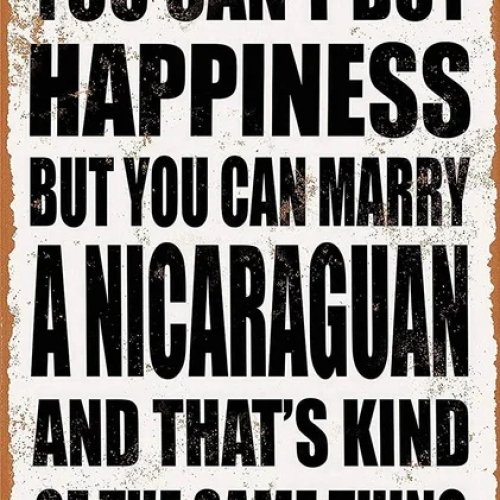 레트로 양철 간판 'Nicaraguan' – 차고·바·카페·매장용 빈티지 금속 벽장식