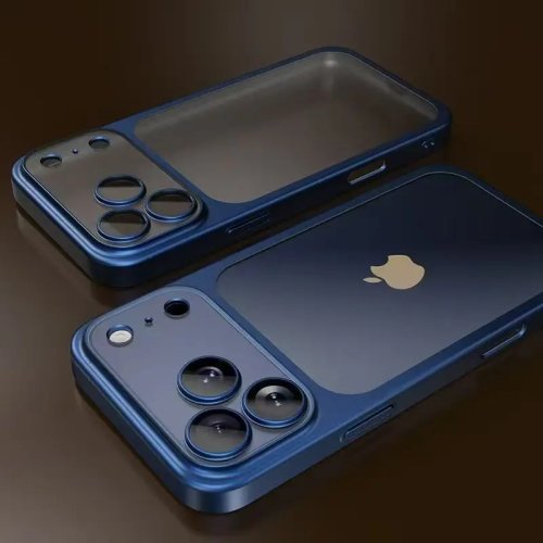 Cover rigida PC trasparente con finitura placcata di lusso per iPhone 13–17 / Pro / Pro Max — retro opaco, protezione fotocamera