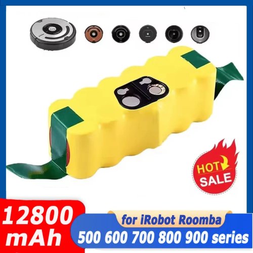 Batería de reemplazo Ni‑MH 14.4V 12.8Ah para iRobot Roomba (serie 500/600/700/800) - compatible con 880, 760, 530, 555, 560, 581, 620, 650