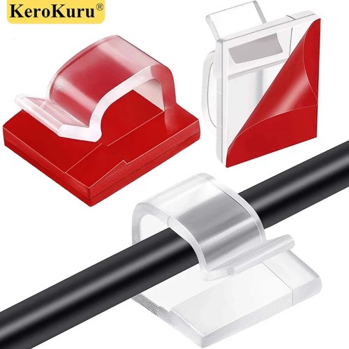 Clips de cable autoadhesivos, organizador de cables para USB, auriculares, ratón