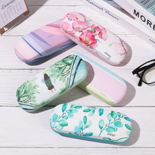 Funda de gafas de cuero mini y elegante – Estuche portátil de viaje para gafas