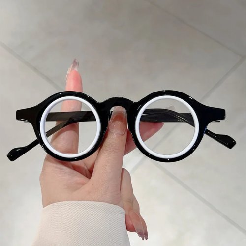 Lunettes rétro à monture ronde style européen/américain, anti-lumière bleue, unisexe, personnalisables, adaptables en verres correcteurs
