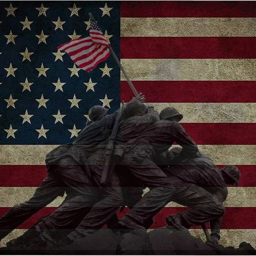 Rogue River Tactical Blechschild Iwo Jima – WWII-Gedenkplatte mit US-Flagge, vintage Wanddeko für Bar oder Mancave