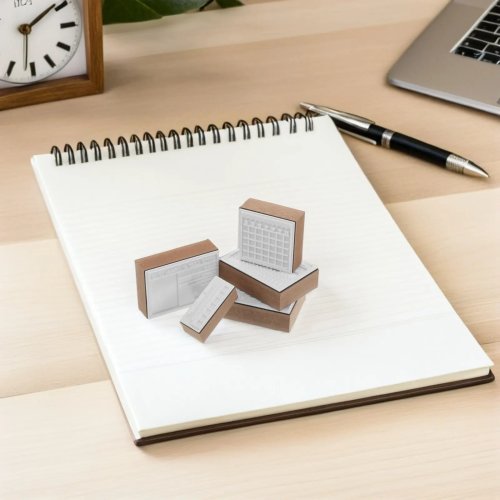 Rubberen stempelset in vintage Japanse stijl voor journaling – planner, gewoonte-tracker, budget- en slaaplogboek