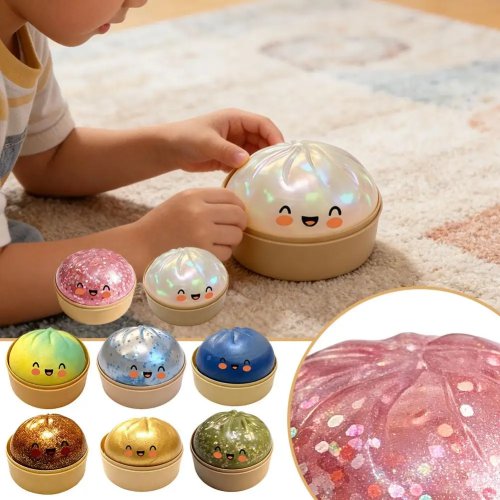 Übergroßer Regenbogen‑Dumpling‑Squishy, langsame Rückfederung, superweich und parfümiert — sensorischer Stressball zum Drücken, Anti‑Stress/Fidget‑Spielzeug für Kinder & Erwachsene, Geschenk