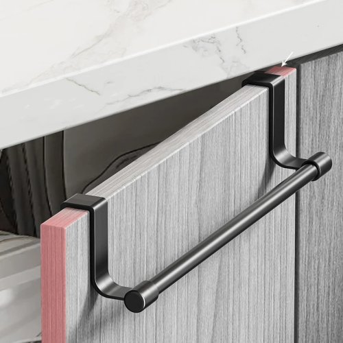 Porte-serviettes à accrocher sur porte/placard en acier – sans perçage, organiseur pour salle de bain