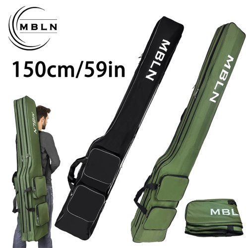 Tas Pancing MBLN 150cm 2 Lapis, Lipat, Anti Air, Portable, Multifungsi untuk Joran dan Reel