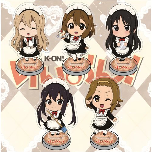 تمثال أكريليك شايبي K-ON! 10سم - سلسلة مفاتيح زينة الكافيه مايد, قطعة قابلة للتحصيل أنمي, ديكور مكتب هدية