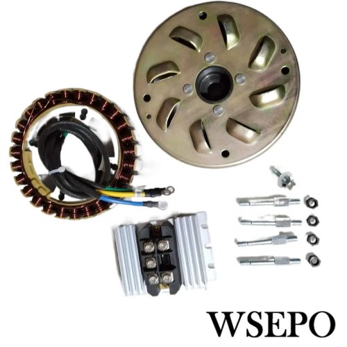 Kit statore, rotore, raddrizzatore e bulloni per generatore DC 5000W, 27 poli, 48V/60V/72V, per albero di uscita conico da 19mm e 55mm