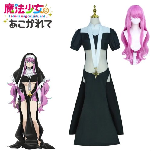 Disfraz de monja Kisanto de Gushing Over Magical Girls, conjunto de cosplay para mujer, anime, Halloween, carnaval, Comic-Con, fiesta, escenario