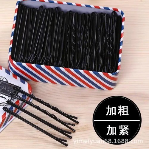 Pack de 100 ganchos de cabelo pretos clássicos, formato T, clips de onda para mulheres, ganchos profissionais diários