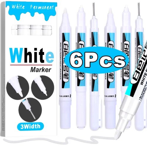Bút Lông Vĩnh Viễn Màu Trắng - Đầu 0.7/1.0/2.5mm cho Gỗ, Nhựa, Da, Kính, Đá, Kim Loại - Dụng Cụ Vẽ Tranh