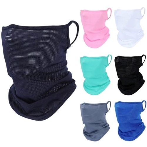 Pasamontañas Motorcycle Summer Ice Silk Protección UV Máscara Facial Completa Transpirable
